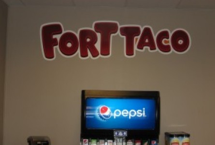 Interior sign for Fort Taco